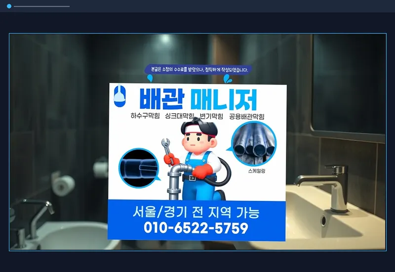 일산 고봉동 욕실 바닥 유가 트랩 석회 통수 현장 시공 사진