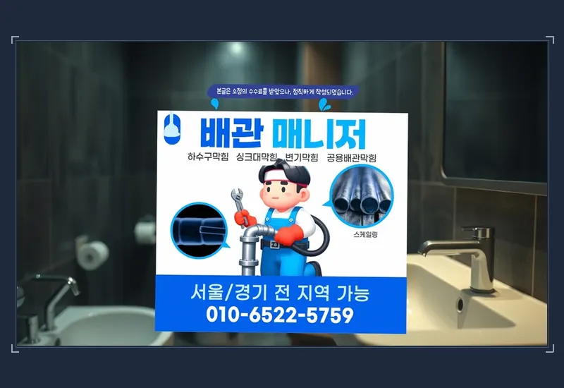 부천 옥길동 싱크대 하부 배관 유지방 분쇄 현장 시공 사진
