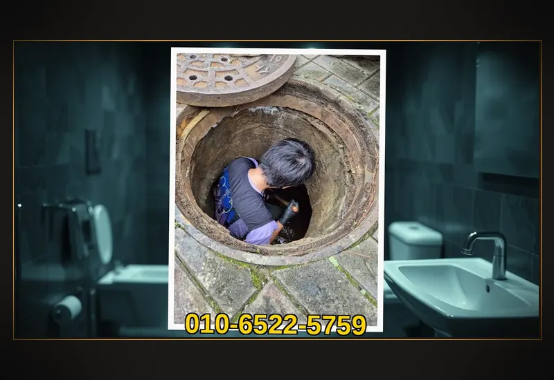 서대문 북가좌동 욕실 바닥 유가 트랩 석회 통수 현장 시공 사진