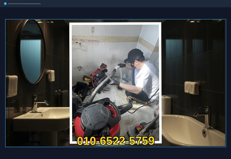 용산 용문동 아파트 공용 입상관 고압 세정 현장 시공 사진