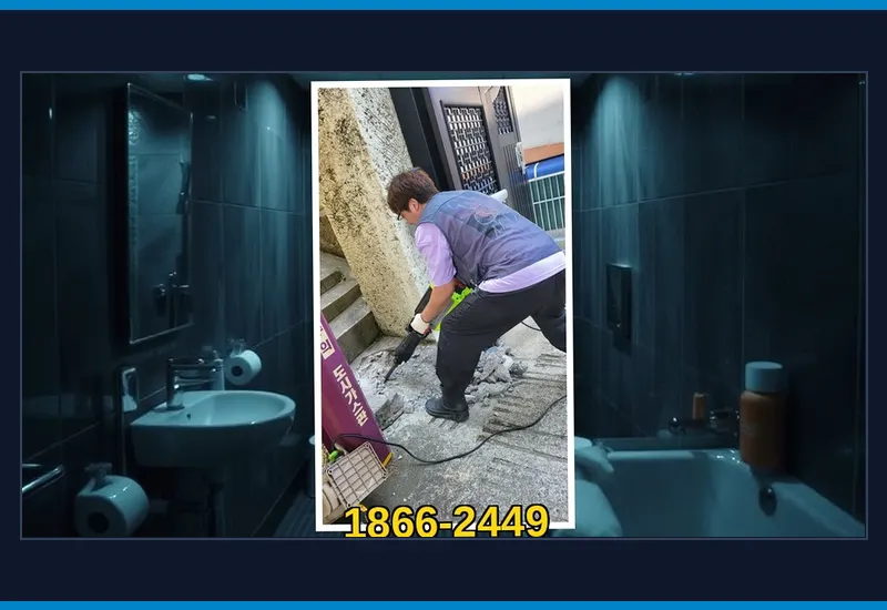 부천 옥길동 욕실 바닥 유가 트랩 석회 통수 현장 시공 사진