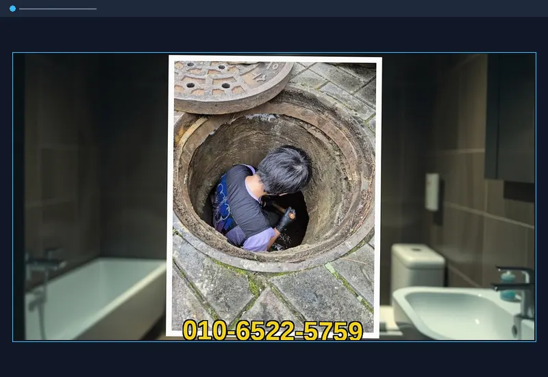 화성 마도면 화장실 변기 오수관 정밀 통수 현장 시공 사진