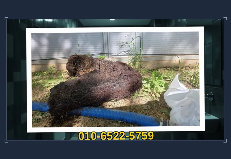 용산 한강로동 싱크대 하부 배관 유지방 분쇄 현장 시공 사진
