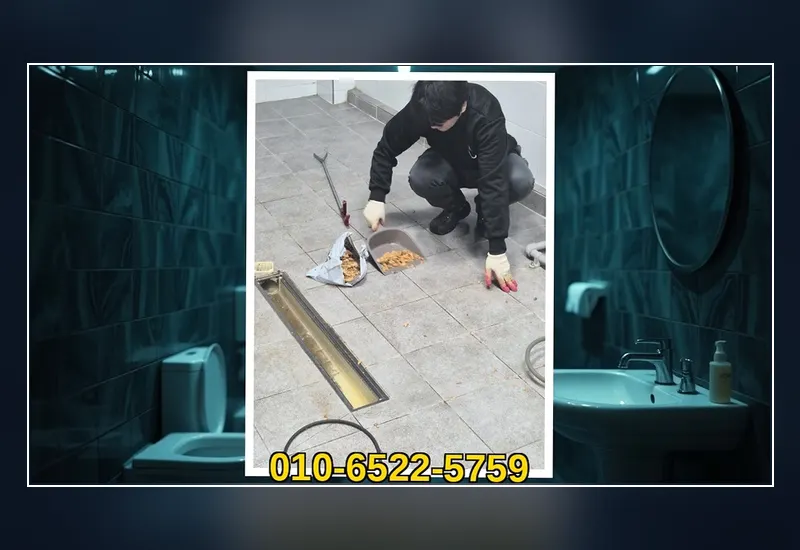가평 북면 싱크대 하부 배관 유지방 분쇄 현장 시공 사진