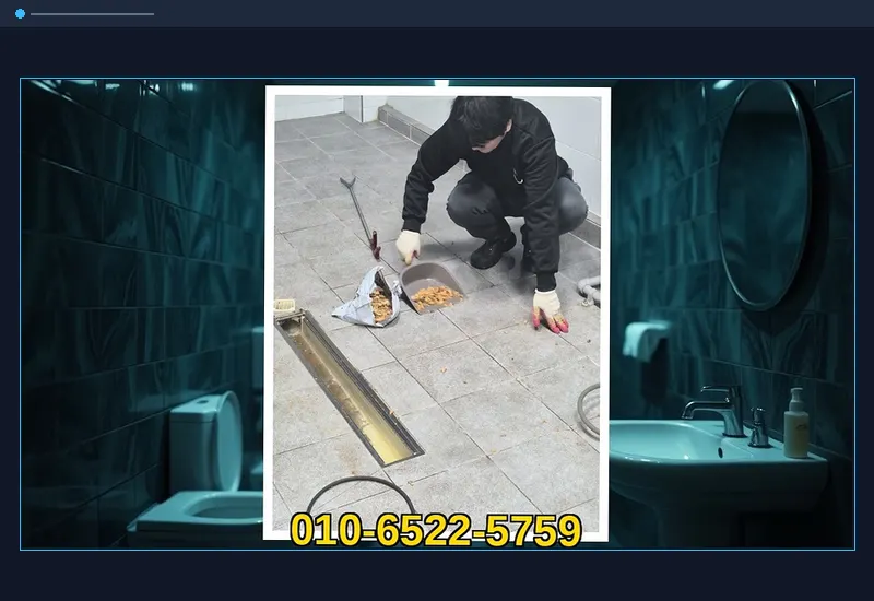 강화동 욕실 바닥 유가 트랩 석회 통수 현장 시공 사진